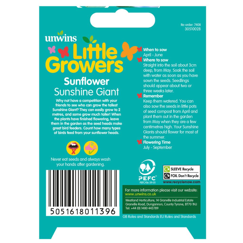 Little Growers Sunflower Sunshine Giant Seeds 5051618011396 2
